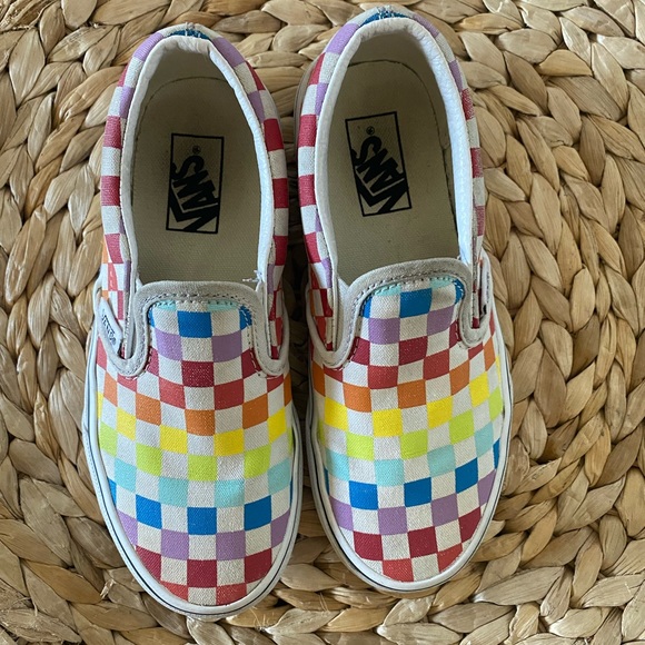 Rainbowcheck Vans- worn less than 5x - Picture 1 of 4